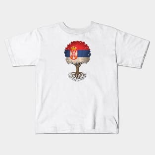 Tree of Life with Serbian Flag Kids T-Shirt